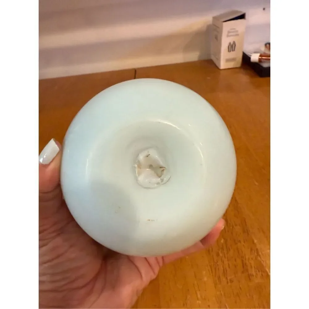 Fenton 1940's Powder Blue White Bowl Vase